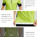 ASTRYON Mens Cycling Jersey Short Sleeve UPF Half Zip with 3+1 Zipper Pockets Breathable Quick Dry Moisture Wicking Fabric Green (L)