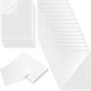 Gueevin 100 Pcs 5 x 8 Inch Self Adhesive Display Pockets Peel and Stick Clear Paper Sleeves Wall and Door Communication Clear Adhesive Sheet Protector Letter Size Plastic Sheet Protectors