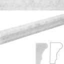 10 Pcs Carrara White Marble Chair Rail Trim Molding, 1.8x12 Inch Bullnose Edge for Bathroom Kitchen Shower Livingroom Walls, Polished