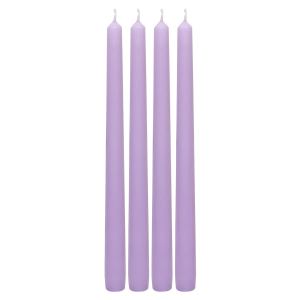10-Inch Tall Unscented Dripless Taper Candles Bulk 30 Pack - Sage Green Taper Candles Bulk - Smokeless, 6-8 Hour Long Burning - Colored Candlesticks Bulk - Purple 
