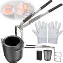 [Updated] 4kg Crucible Tongs Set for Melting Metal, Lifting & Pouring Tongs w/Graphite Crucible,Graphite Ingot Mold and Gloves,for Casting and Melting Metal, Jewelry Casting Tools