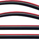 in-Channel Rain Guards for 2014-2018 Chevy Silverado/GMC Sierra 1500 Crew Cab ONLY, Window Visor Shields Vent Deflector Shade Wind Dark Smoke for 15-19 Silverado/Sierra 2500HD 3500HD, Tape on, 4PCS