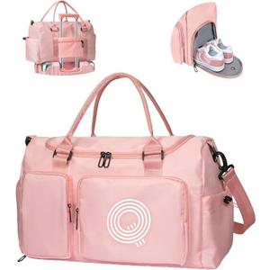 Elilier Duffel Bag for Girls Women, Birthday Gifts for Girls Kid Teen Adult, Initial Sport Duffel Bag for Travel, Gym, Dance, Weekender, Overnight, with Shoe Compartment & Water Resistant