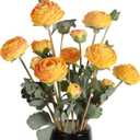 Yellow Ranunculus Artificial Flowers,18 Heads Vintage Silk Flowers Buttercup Fake Flower Bouquets Arrangement for Wedding Bride Centerpiece Floral Party Home Office Decor(Yellow)