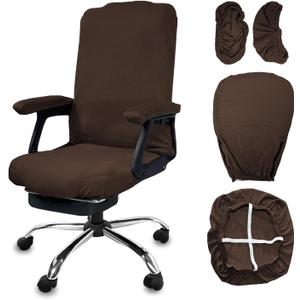 Office Chair Cover Set,Stretch Desk Chair Cover,Brown,Large