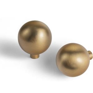 Goo-Ki Champagne Bronze Cabinet Knobs with 1.1" Dia, Modern Zinc Alloy Cabinet Drawer Konbs for Dresser, Wardrobe, Cupboard, 6 Pack