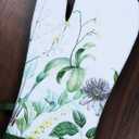 AMOUR INFINI Oven Mitts Set of 1 Quilted Liner with Hanging Loop Non Slip, Heat Resistant, Washable Reusable Oven Mitt (Floral Shrubs 7x13 Inches)