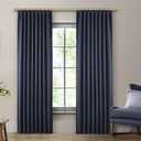 SHINELAND Navy Blue 96 Inches Long 2 Panels Set Room Darkening Thermal Insulated Curtains,Navy Blue Blackout Curtains Back Tab/Rod Pocket 96 Inches