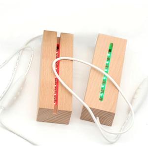 RUIITEN 6 inch Rectangle Display Pedestal, Colorful Rectangle Led Lights Display Base, Crystal Wooden Lighted Base Stand for Acrylic, Crystal, Night Light, Glass Resin Art (2 pack)