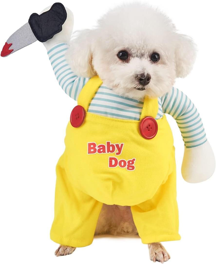 NACOCO Dog Halloween Costume Pet Knife Doll Cat Halloween Outfits Funny Party Cos-Playing Party for Small and Medium Dogs(L)