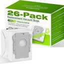VBN 26 Pack Vacuum Bags for iRobot Roomba i s j 100 400 500 Series All Clean Base, Fit i3+ i4+ i5+ i6+ i7+ i8+ j7+ j8+ j9+ s9+ 104 105 405 504 505 507 Vac Combo, 705 Max Combo10, Dirt Disposal Bags