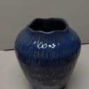 Blue Ceramic Vase for Home Decor, 7.8 Inch Flower Vases，Decorative Vase for Pampas Grass，Modern Art Texture Vases for Home Entryway Living Room Dining Table Farmhouse Office Decor- Blue