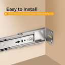 16 Inches Drawer Slides - 10 Pairs Soft Close Drawer Slides Heavy Duty Side Mount Ball Bearing Brushed Nickel Drawer Rails with Mounting Brackets, Silver