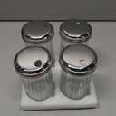 Tebery 4 Pack Stainless Steel Flip Cap Glass Sugar Dispenser/ Pourer/ Shaker, 12 ounce