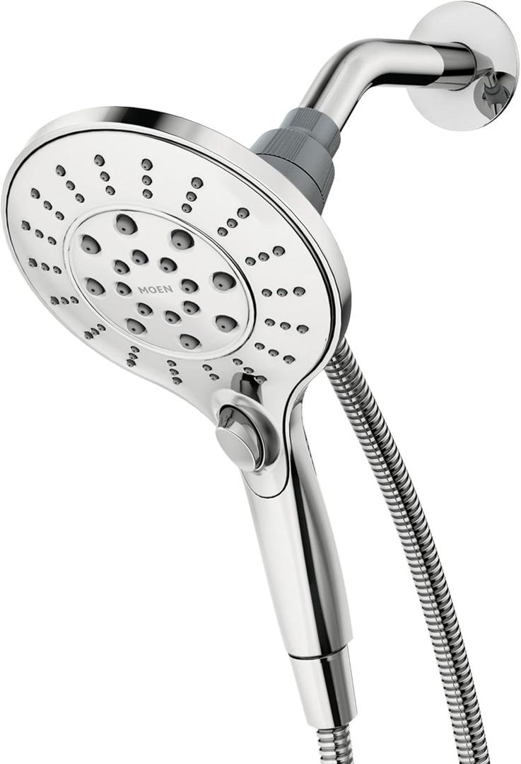 Moen Engage Chrome Magnetix Six-Function 5.5-Inch Wide Handheld Shower Head with Hose and Magnetic Docking System, 26112