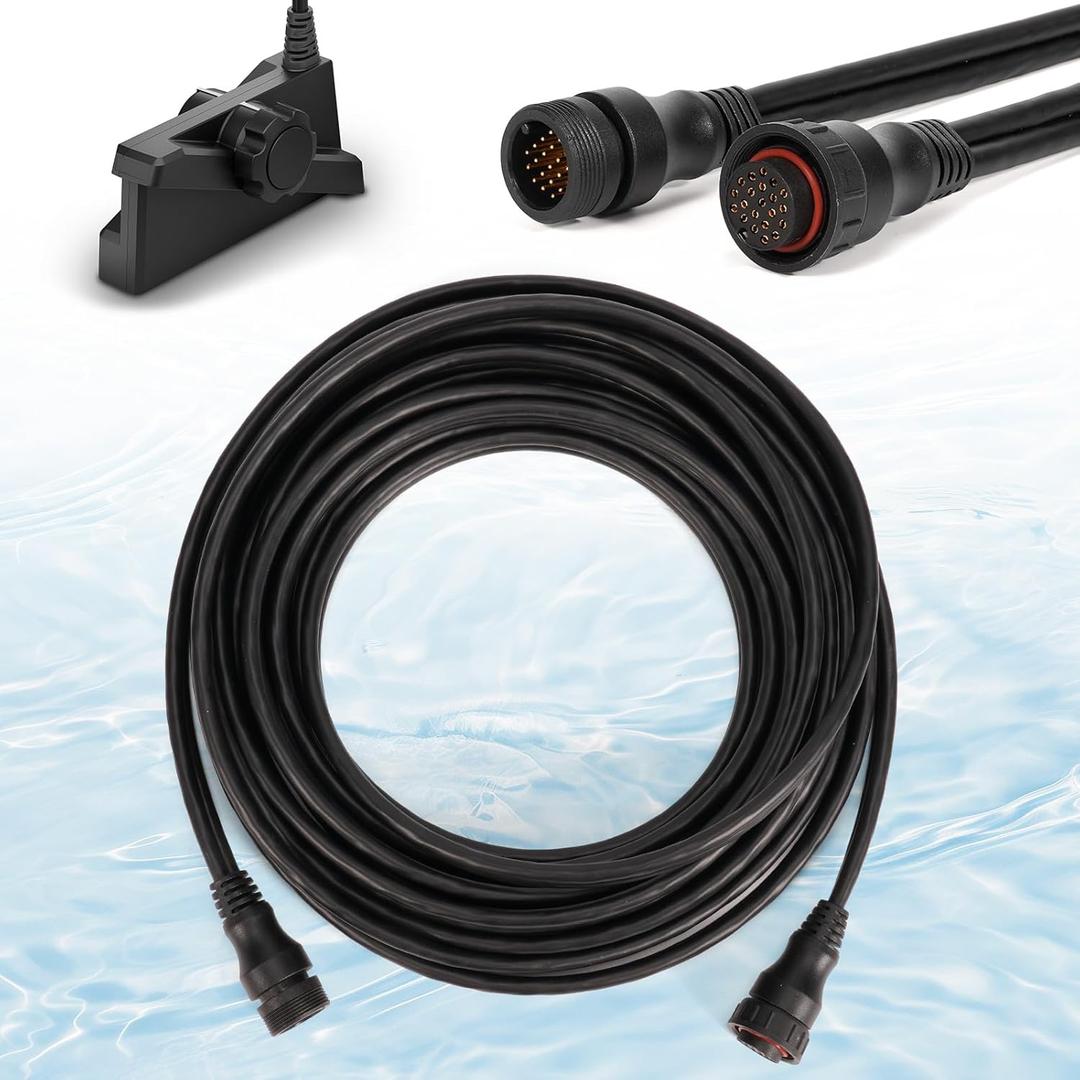 30 Feet (9 m) Transducer Extension Cable 21-Pin, Compatible with Garmin Panoptix LiveScope System, LVS32 LVS34 LVS62XR Transducer, Extend The Cable Length, 010-12855-00