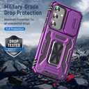 Case for S24 Case S24 Phone Case with Kick Stand Ring, with Camera Cover, fit Magnetic Car Mount, for Samsung Galaxy S24 (Purple)