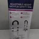 Drive Medical Adjustable Bathtub Grab Bar & Bathtub Safety Rail, White