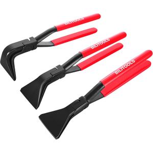 BILITOOLS 3-Piece Hand Seamer Sheet Metal Tools, Sheet Metal Bending Pliers Set Straight, 45 & 90 Bending Tool Comfort with Grip Handle