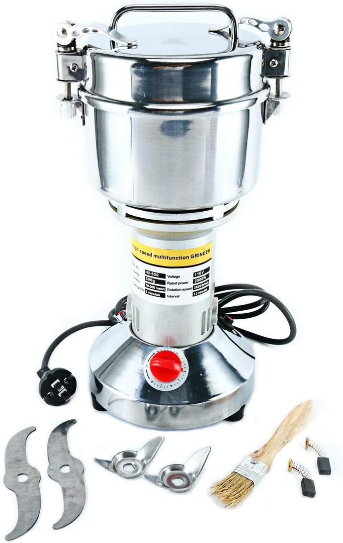 YaeTek 110V Electric 500g Grain Grinder Machine High Speed Mill 1600W Corn Herb Spice Powder Machine
