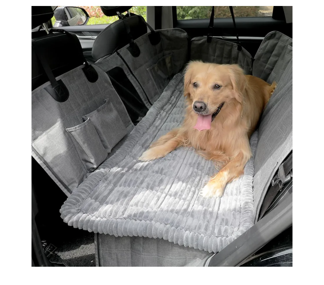 Awjcsv Dog Car Seat Cover for Back Seat, Dog Bed for Car, Fit for Backseat Extenders, Car Seat Protector, Nonslip Soft Durable for Cars Trucks and SUVs (Gray, 24.8" x 54")