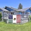 American Mexican Friendship Flag 6x10FT USA Mexico Flag Fade Proof Vivid Color Polyester with Brass Grommets For Indoor Outdoor (B, 6x10FT)