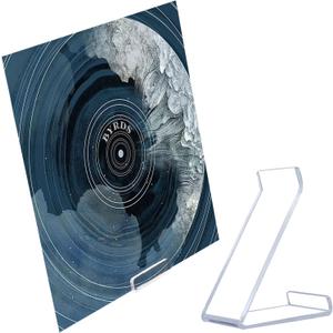 Kalami Vinyl Record Stand Display Album LP Cover No Assembly Required, Simple Clear Acrylic Tabletop Album Now Playing Holder, Fashions Gift for Music Lovers Player Accessory - 1 Pack