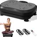 Vibration Plate Exercise Machine for Lymphatic Drainage, Whole Body Fitness Workout Equipment Stand Shake Board Sport Gym for Weight Loss Fat Burner for Women Men