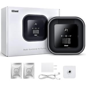 Cat Litter Deodorizer 99% Odor Removal, Air Purifier for Pets, Strong Odor Eliminator for Litter Box, Toilet, Closet, Cabinet, Shoe, Garage (Black)