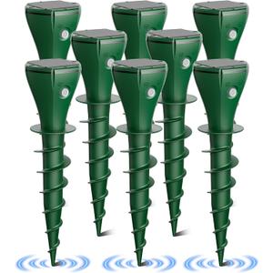 Mole Repeller for LawnsSolar Powered Vole Repellent Ultrasonic Pest Control Stake, Waterproof Sonic Pulse Deterrent for Gopher Vole Snake in Lawn, Garden & Yard (Green)