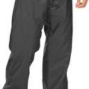 Mens Rain Pants Waterproof Windproof Hiking Outdoor Fishing Golf Cycling Pants (XX-Large, Black)