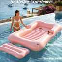 HeySplash Inflatable Tanning Pool Lounger Float, Suntan Tub for Adults, Blow Up Sunbathing Pool with Integrated Pillow and Cup Holder, Heavy Duty Tanning Bed for Backyard Lake Beach