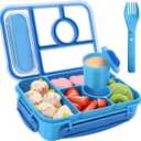Bento Box Adult Lunch Box Kids,Lunch Containers for Adults/Kids/Toddler,5 Compartments Bento Lunch Box with Sauce Vontainers,Microwave & Dishwasher & Freezer Safe,BPA-Free(Blue)