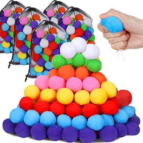 Deekin 200 Pcs Reusable Water Balloons Water Balls Games with 2 Mesh Bag Summer Outside Toys for Outdoor Fun Game Play