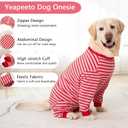 Yeapeeto Dog Onesie Surgery Recovery Suit for Large Medium Bodysuit Dogs Pajamas PJS Full Body for Shedding, Prevent Licking, Wound Protection, Cone Alternative (Red Pink, 3X-Large (Pack of 1))