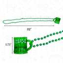 4E's Novelty St Patricks Day Shot Glasses Bead Necklaces, Pack of 12  Green Irish Gifts Party Favors Supplies, St Patricks Day Accessories for Adults (Transparent Green With Shamrock)