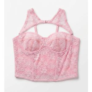 Women's Lace Bustier Crop Top, Sexy Floral Lingerie Corset with Cutout Detail, Elegant Sleeveless Camisole for Party or Night Out L