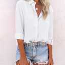 Womens Button Down Shirts Cotton Dress Shirts Oxford Shirts Long Sleeve Work Blouses Collared Tops Tunics with Pocket (M)