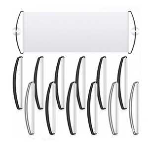 12 Pcs DIY Blank Vinyl Banner Kit, Handheld Retractable Banner White Roll up Banners Dry Erase Custom PVC Plain Banner for Birthday Party, Protests, Sports, Concert, Cheer Congratulations, Team Spirit