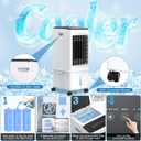 Portable Air Conditioners, [9.5L Reservoir] Evaporative Cooling Fans that Blow Cold Air, Quiet Portable AC Unit w/Remote & Timer, 3 Speed Swamp Cooler, Windowless Air Conditioner for Room Office