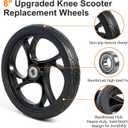 BlessReach 2PCS 8 Inch Walker Wheel, 5/16" (10 mm) Bearing Solid Replacement Wheels for,Knee scooter (8 Inch) (10mm)