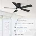 Fanbulous Ceiling Fans with Lights and Remote, 42 inch Low Profile Flush Mount Ceiling Fan,White Modern Ceiling Fan with LED Light for Bedroom Indoor Outdoor-5 Reversible blades, 3CCT, 6 Speeds, Timer
