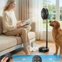 Portable Standing Oscillating Rechargeable Fan - 8" 8000mah Battery Operated USB Fans for Bedroom Quiet Remote Folding Pedestal Floor Ventilador Foldable Table Desk Room Office Camping Cruise Travel