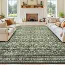 10x14 Area Rugs for Living Room, Green Washable Non-Slip Large Carpet