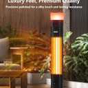 Outdoor Electric Patio Heater, 3-in-1 Heater with Audio Speaker & RGB Light, 1500W Infrared Tower Standing, 43-inch, IP65 Water & Snow Proof for Patio, Deck, Garage & Sunroom, Aluminum Unibody Design