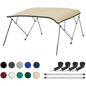 Naviskin Bimini Top for Boats, Sand 3 Bow 6'L x 46" H x 54"-60" W