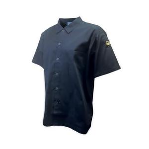 FSE CJ810BKS Chef Regalia Snap-Button Short Sleeve Shirts, Small, 65/35 Poly/Cotton, Black.