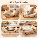 Upgraded Sisal Cat Scratcher Bed, Solid Oak Frame 1.3 cm Thick, 100% Sisal Pad, Curved Scratch Lounger, Stable Base Up to 36 lb, Sofa Protector, Odor-Free, 23.6" x 13.7"