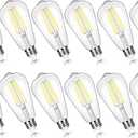 12-Pack Vintage 7W ST58 LED Edison Light Bulbs 60W Equivalent, 850Lumens, 5000K Daylight White, E26 Base LED Filament Bulbs, CRI90+, Antique Glass Style Great for Home, Bedroom, Office, Non-Dimmable