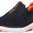Skechers Men's Go Walk 6 Stretch Fit Slip-On Athletic Performance Walking Shoe (11.5 X-Wide, Navy/Orange)